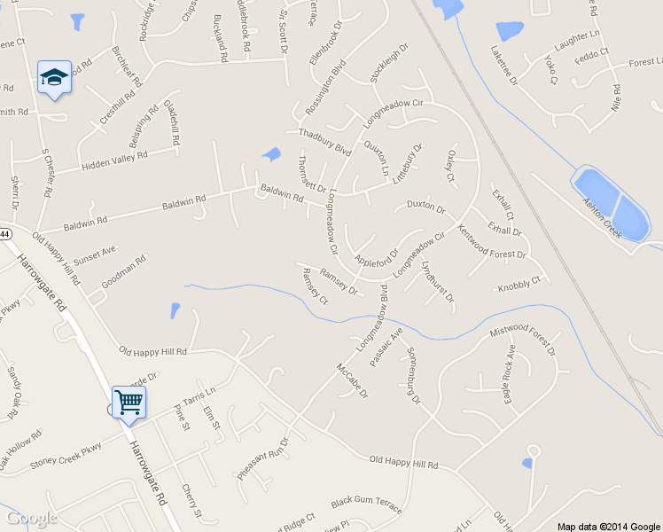 map of restaurants, bars, coffee shops, grocery stores, and more near 3118 Ramsey Drive in Chester