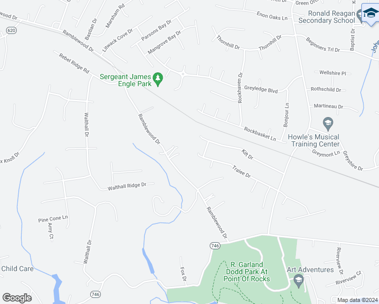 map of restaurants, bars, coffee shops, grocery stores, and more near 107 Tralee Drive in Chester