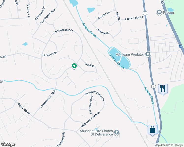 map of restaurants, bars, coffee shops, grocery stores, and more near 14000 Kentwood Forest Drive in Chester