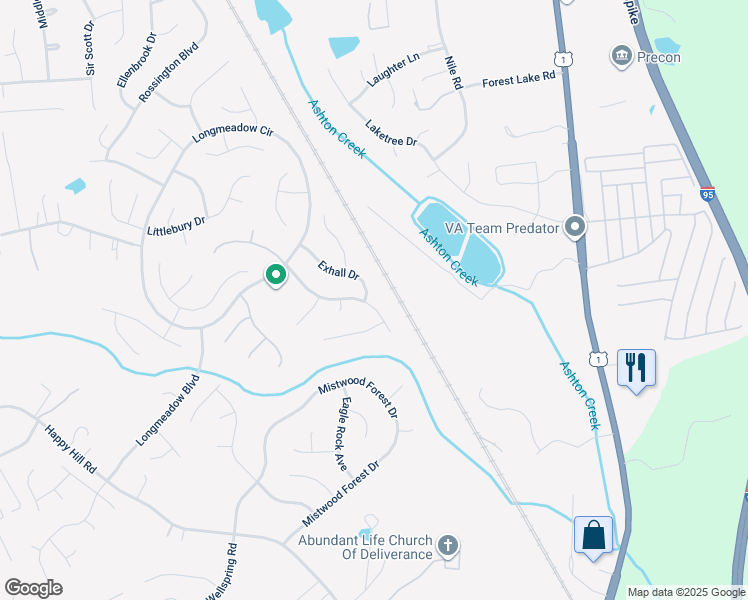 map of restaurants, bars, coffee shops, grocery stores, and more near 14101 Kentwood Forest Drive in Chester