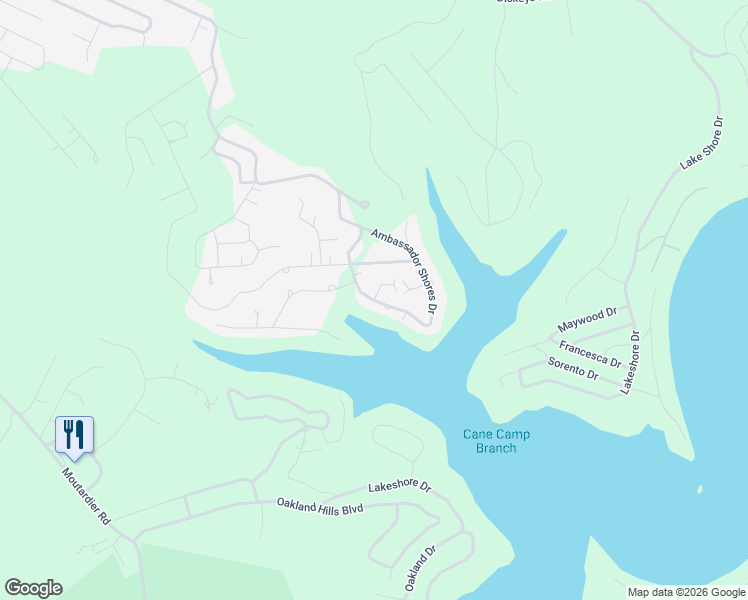 map of restaurants, bars, coffee shops, grocery stores, and more near 1700 Ambassador Shores Drive in Leitchfield