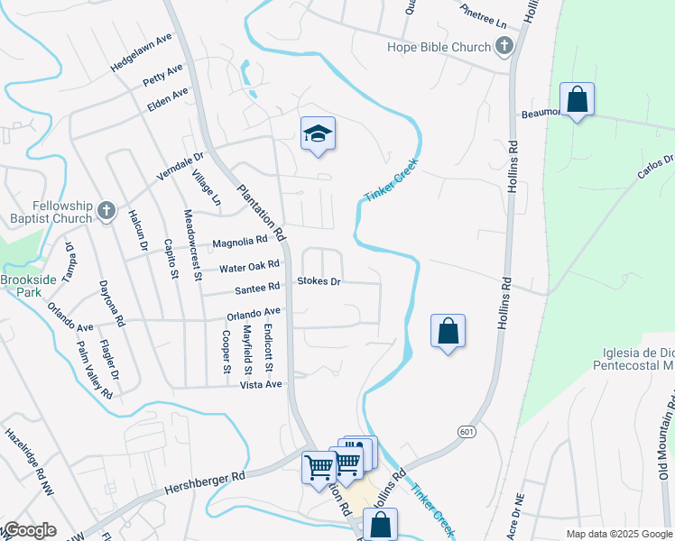 map of restaurants, bars, coffee shops, grocery stores, and more near 937 Harmon Circle in Hollins