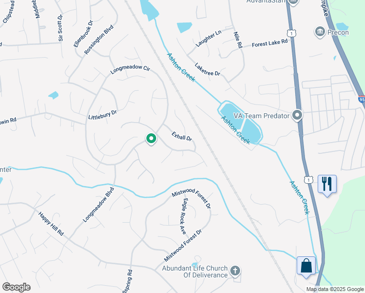 map of restaurants, bars, coffee shops, grocery stores, and more near 13913 Kentwood Forest Dr in Chester