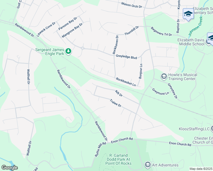 map of restaurants, bars, coffee shops, grocery stores, and more near 221 Kilt Drive in Chester