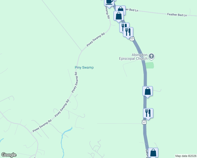 map of restaurants, bars, coffee shops, grocery stores, and more near 4614 Piney Swamp Road in Gloucester County