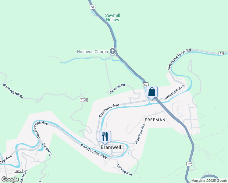 map of restaurants, bars, coffee shops, grocery stores, and more near 429 Jones Hill Road in Mercer County