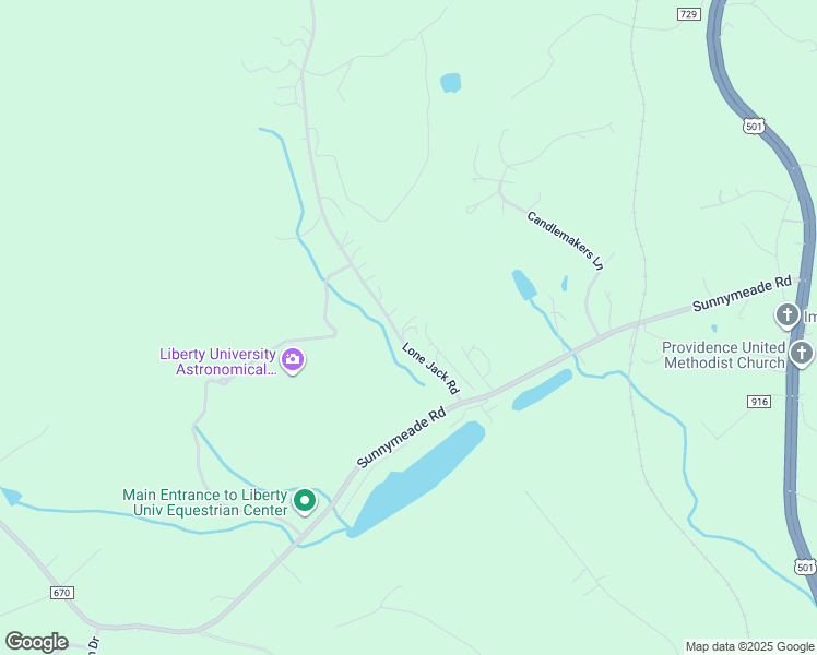 map of restaurants, bars, coffee shops, grocery stores, and more near Meli Drive in Campbell County