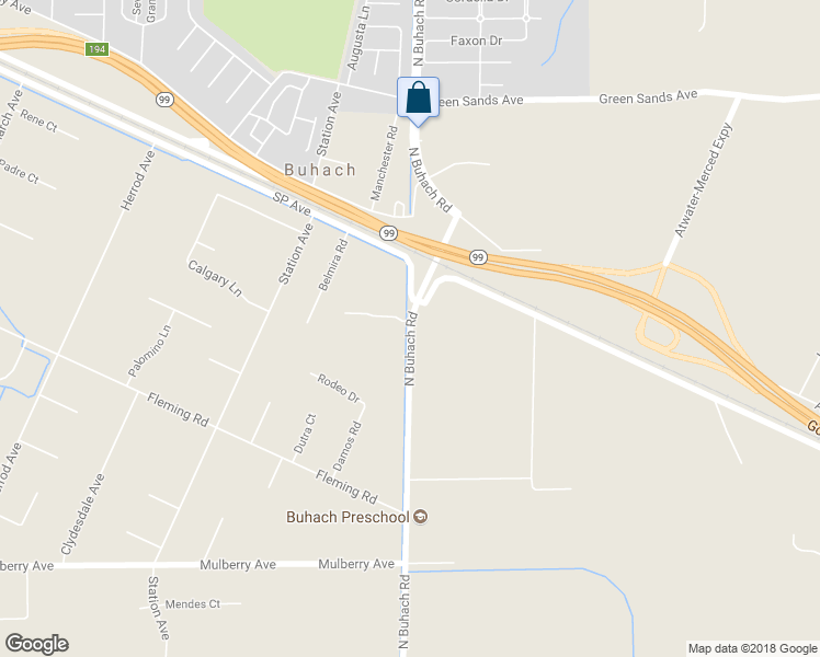 map of restaurants, bars, coffee shops, grocery stores, and more near 3011 North Buhach Road in Atwater