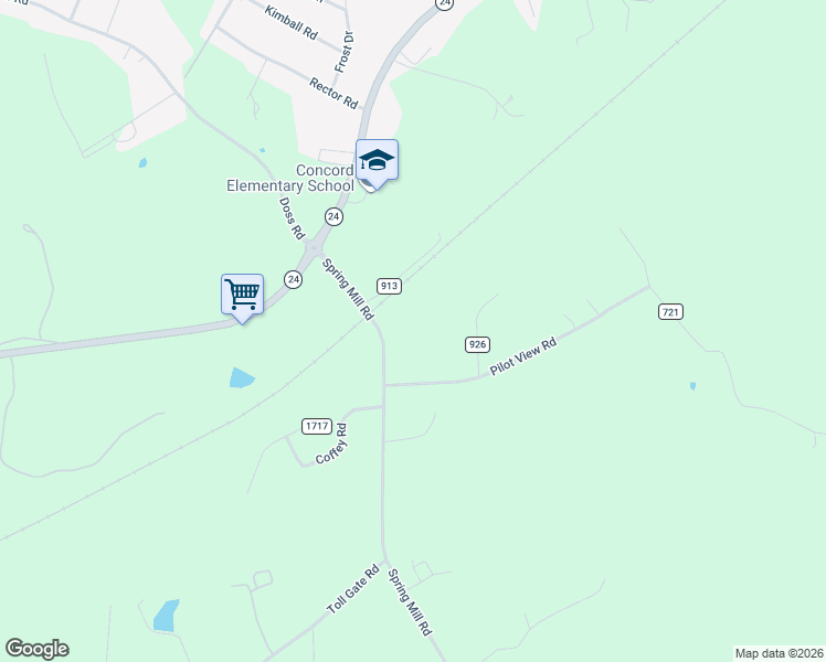 map of restaurants, bars, coffee shops, grocery stores, and more near 226 Spring Mill Road in Concord