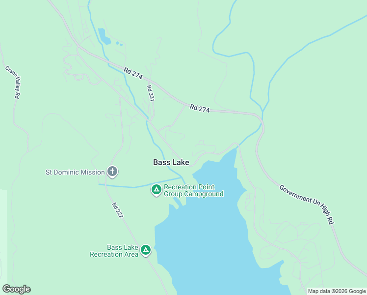map of restaurants, bars, coffee shops, grocery stores, and more near 53309 Road 432 in Bass Lake
