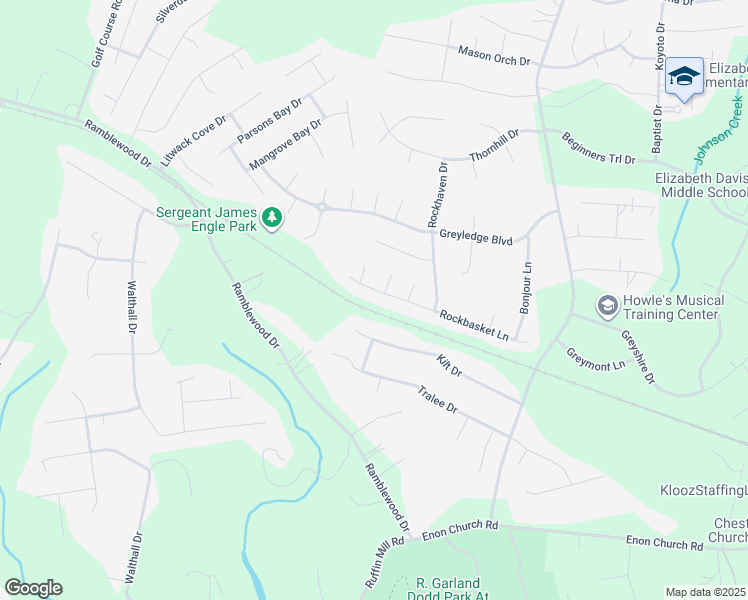 map of restaurants, bars, coffee shops, grocery stores, and more near 1107 Rockbasket Lane in Chester
