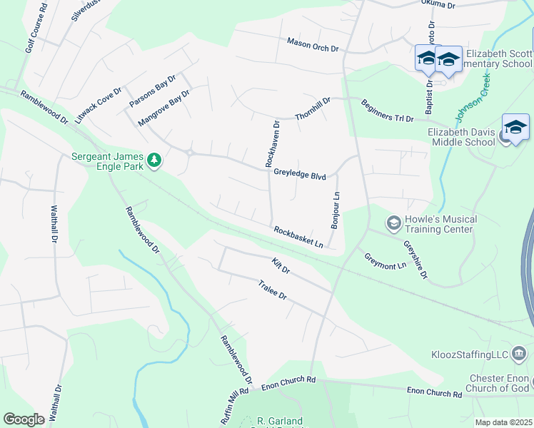 map of restaurants, bars, coffee shops, grocery stores, and more near 14018 Rockhaven Drive in Chester