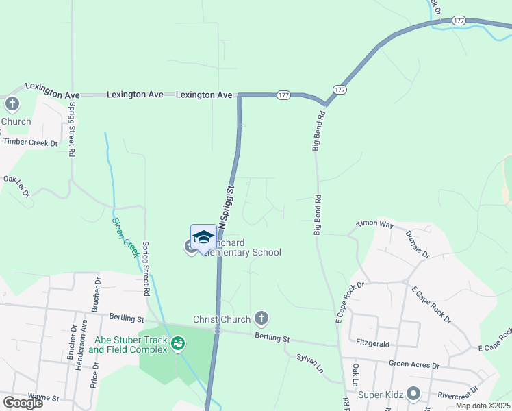 map of restaurants, bars, coffee shops, grocery stores, and more near 1952 Eden Circle in Cape Girardeau