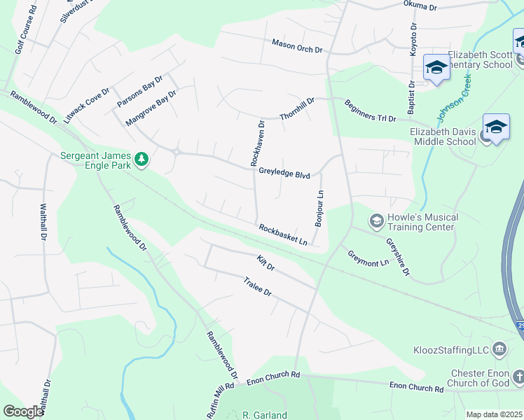 map of restaurants, bars, coffee shops, grocery stores, and more near 14019 Rockhaven Drive in Chester