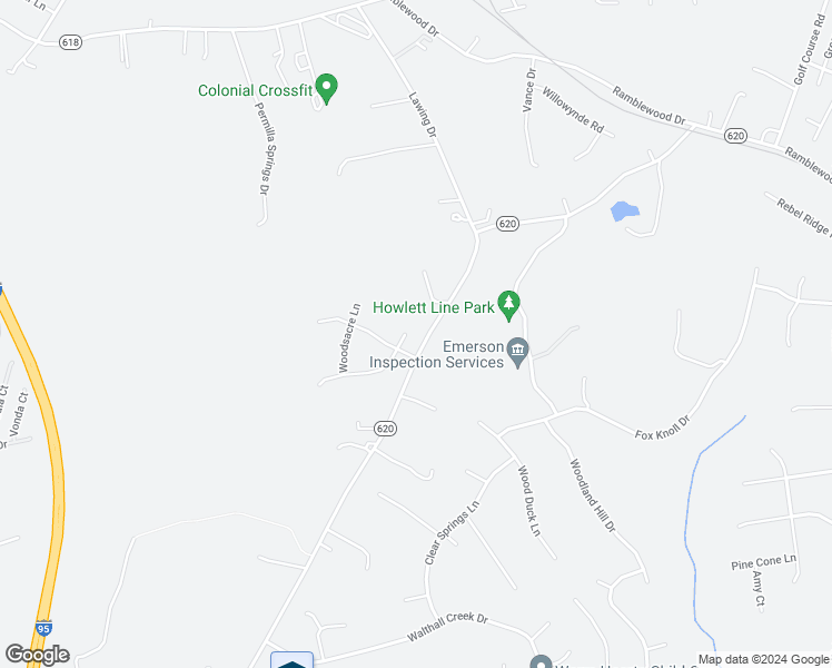 map of restaurants, bars, coffee shops, grocery stores, and more near 14003 Trailtop Terrace in Colonial Heights