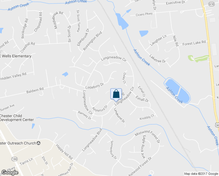 map of restaurants, bars, coffee shops, grocery stores, and more near 13631 Duxton Drive in Chester