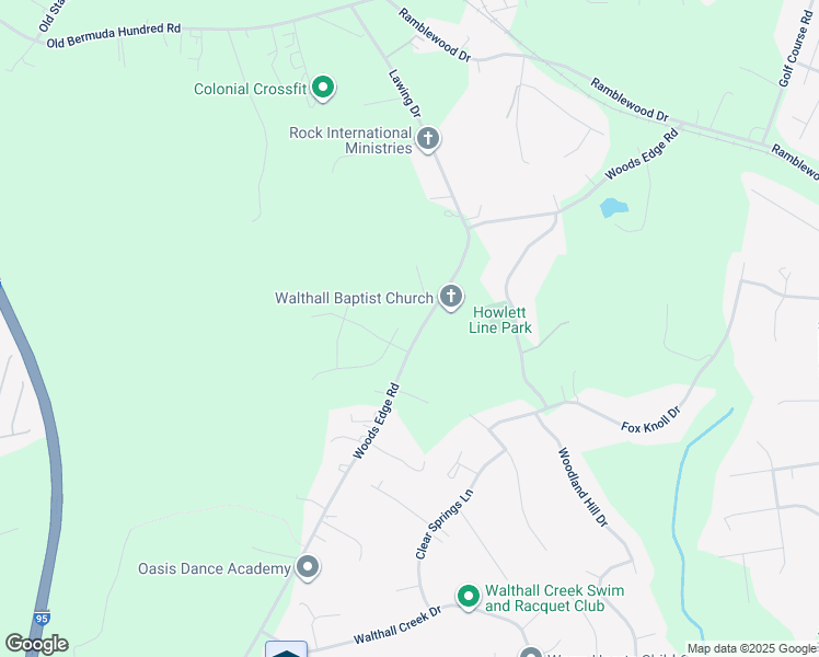 map of restaurants, bars, coffee shops, grocery stores, and more near 14003 Trailtop Terrace in Colonial Heights