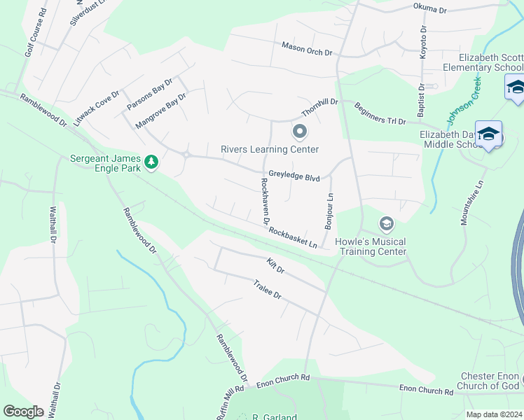 map of restaurants, bars, coffee shops, grocery stores, and more near 14012 Rockhaven Drive in Chester