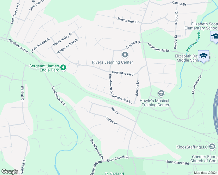map of restaurants, bars, coffee shops, grocery stores, and more near 14012 Rockhaven Drive in Chester