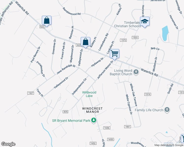 map of restaurants, bars, coffee shops, grocery stores, and more near 51 Jane Randolph Street in Forest