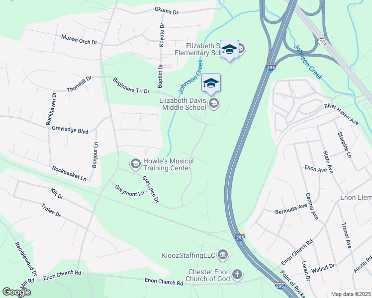 map of restaurants, bars, coffee shops, grocery stores, and more near 712 Mountshire Lane in Chester
