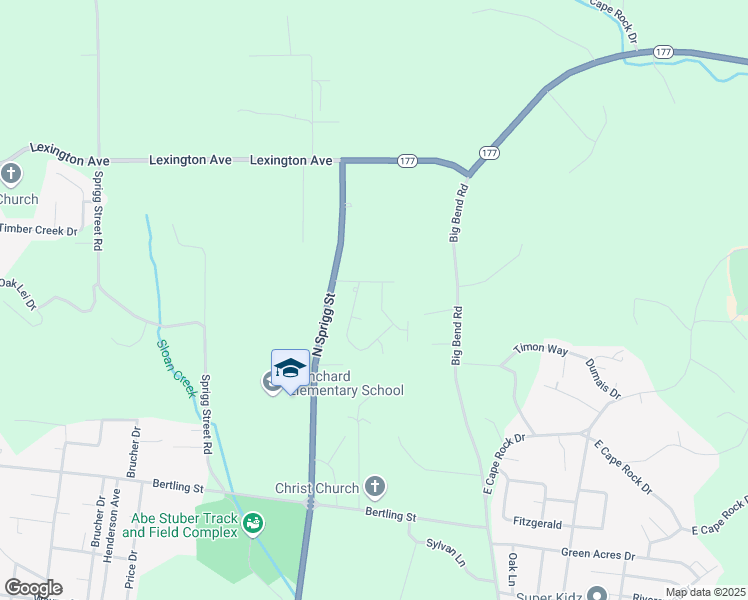 map of restaurants, bars, coffee shops, grocery stores, and more near 657 Olivia Drive in Cape Girardeau