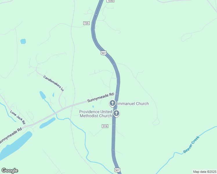 map of restaurants, bars, coffee shops, grocery stores, and more near Turf Road in Campbell County