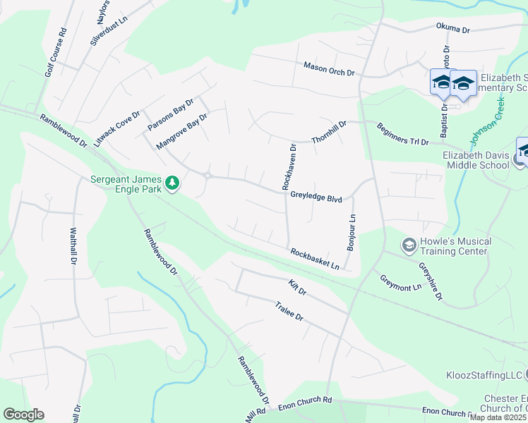 map of restaurants, bars, coffee shops, grocery stores, and more near 919 Rockhaven Court in Chester