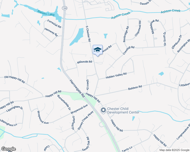 map of restaurants, bars, coffee shops, grocery stores, and more near 4301 Caronado Drive in Chester