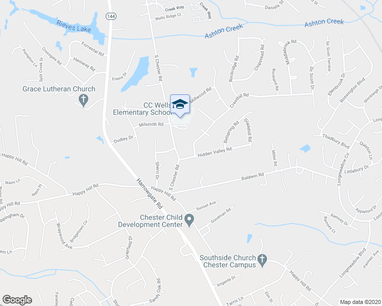 map of restaurants, bars, coffee shops, grocery stores, and more near 4200 Hidden Valley Road in Chester