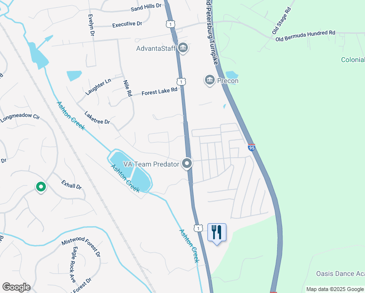 map of restaurants, bars, coffee shops, grocery stores, and more near 14000 Route 1 in Chester