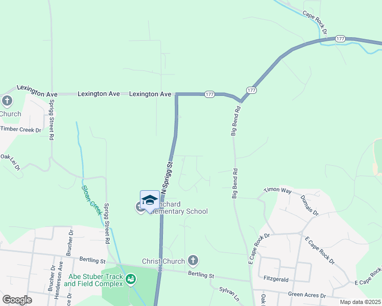 map of restaurants, bars, coffee shops, grocery stores, and more near 712 Fairway Boulevard in Cape Girardeau