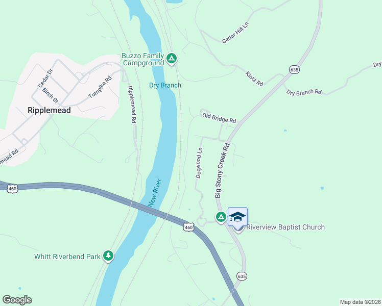 map of restaurants, bars, coffee shops, grocery stores, and more near 247-267 Old Bridge Road in Ripplemead