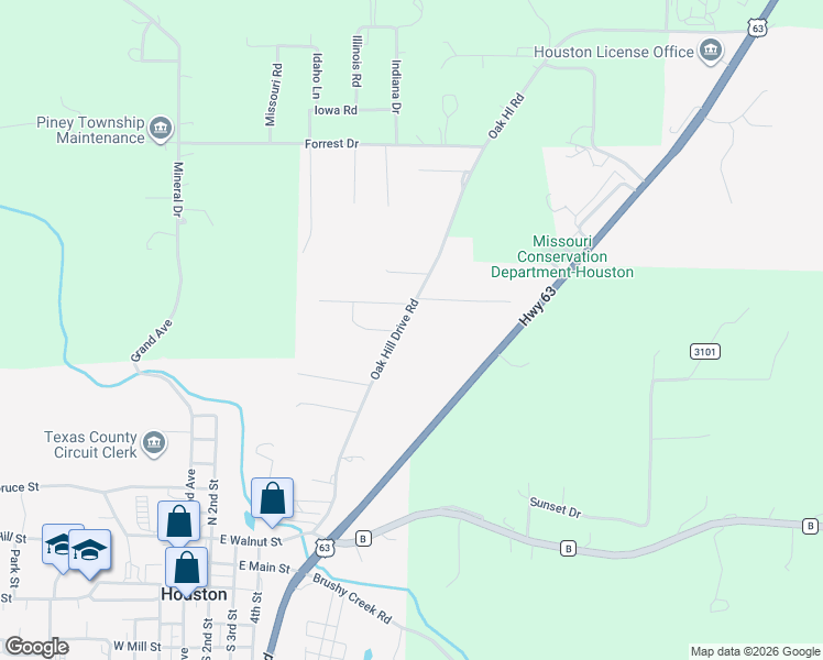 map of restaurants, bars, coffee shops, grocery stores, and more near 107 Wyn Street in Houston