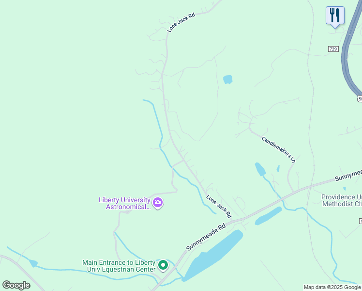 map of restaurants, bars, coffee shops, grocery stores, and more near 423 Lone Jack Road in Rustburg