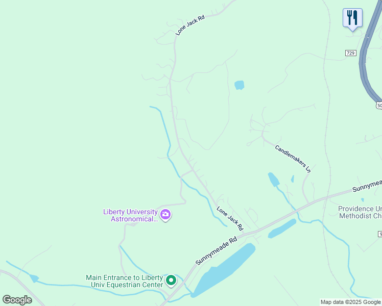 map of restaurants, bars, coffee shops, grocery stores, and more near 423 Lone Jack Road in Rustburg