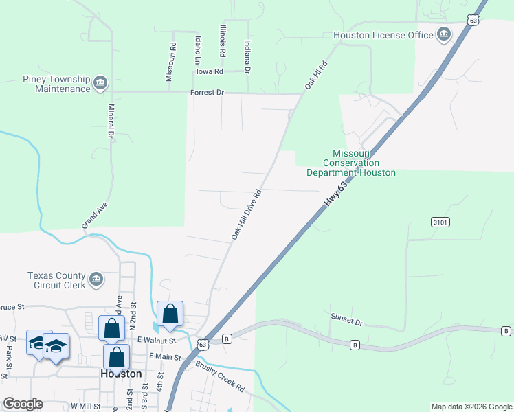 map of restaurants, bars, coffee shops, grocery stores, and more near 107 Wyn Street in Houston