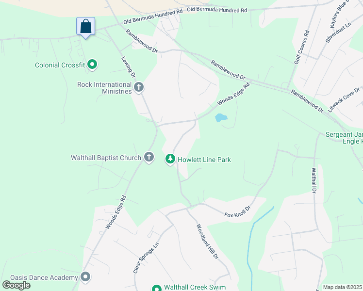 map of restaurants, bars, coffee shops, grocery stores, and more near 14001 Howlett Line Drive in Colonial Heights