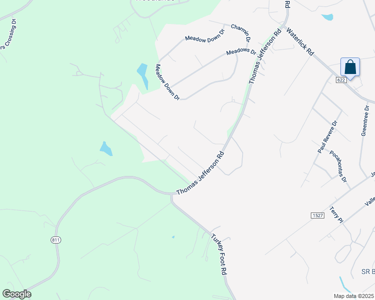 map of restaurants, bars, coffee shops, grocery stores, and more near 1163 Bell Lane in Forest