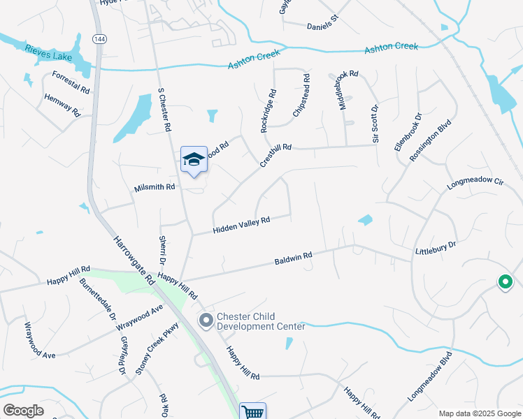 map of restaurants, bars, coffee shops, grocery stores, and more near 4025 Belspring Road in Chester