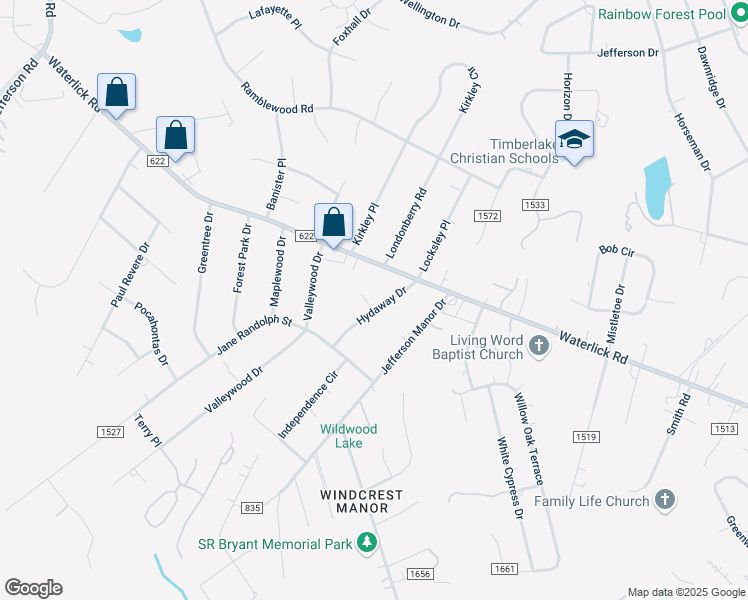 map of restaurants, bars, coffee shops, grocery stores, and more near 89-99 Chucks Lane in Forest