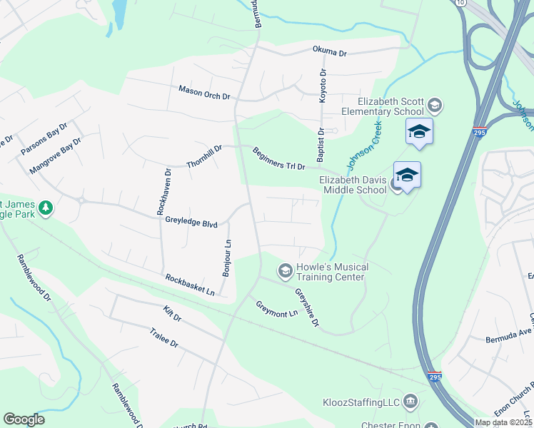 map of restaurants, bars, coffee shops, grocery stores, and more near 502 Rothschild Drive in Chester
