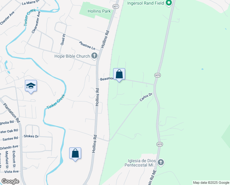 map of restaurants, bars, coffee shops, grocery stores, and more near 6226 Nell Circle in Roanoke