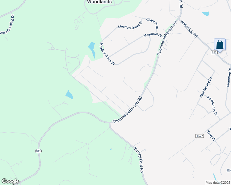 map of restaurants, bars, coffee shops, grocery stores, and more near 1163 Bell Lane in Forest