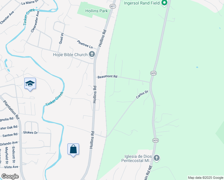 map of restaurants, bars, coffee shops, grocery stores, and more near 6226 Nell Circle in Roanoke