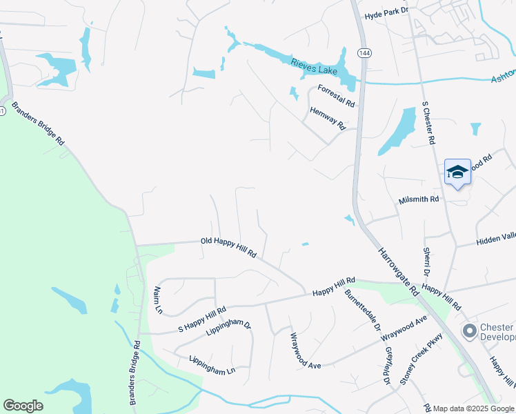 map of restaurants, bars, coffee shops, grocery stores, and more near 13225 Old Happy Hill Road in Chester