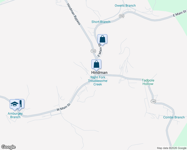 map of restaurants, bars, coffee shops, grocery stores, and more near 16 West Main Street in Hindman
