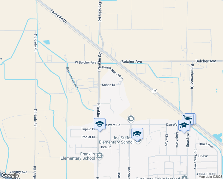 map of restaurants, bars, coffee shops, grocery stores, and more near 2897 Sohan Drive in Merced