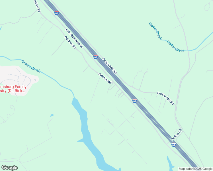 map of restaurants, bars, coffee shops, grocery stores, and more near 105 Oaktree Road in Williamsburg