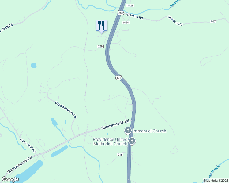 map of restaurants, bars, coffee shops, grocery stores, and more near 101 Chevy Lane in Lynchburg